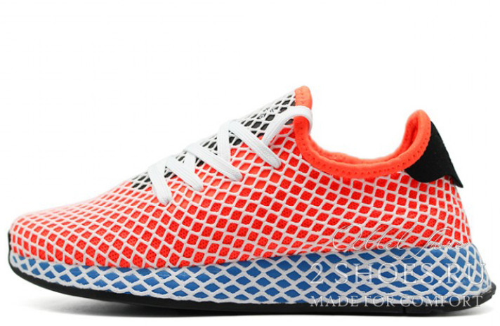 ADIDAS Deerupt Runner Solar Red Blue Bird CQ2624